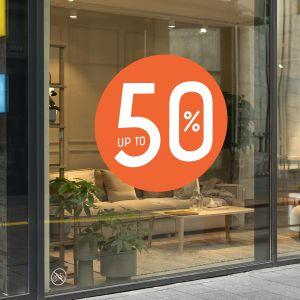 Αυτοκόλλητο βιτρίνας Sales κυκλικό, art1 2