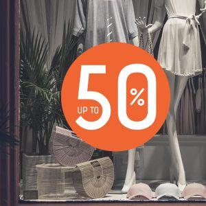 Αυτοκόλλητο βιτρίνας Sales κυκλικό, art1