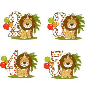 Birthday party sticker lion 2