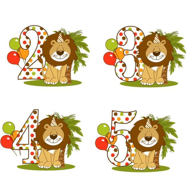 Birthday party sticker lion