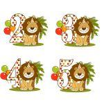 Birthday party sticker lion