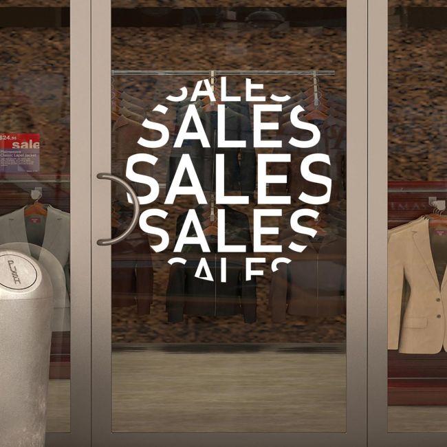 Αυτοκόλλητο βιτρίνας Sales κυκλικό, art3