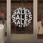Αυτοκόλλητο βιτρίνας Sales κυκλικό, art3