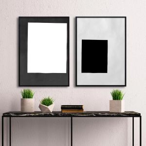 Poster Black on white, diptych