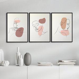 Female face II, 3 panels