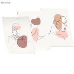 Female face II, 3 panels