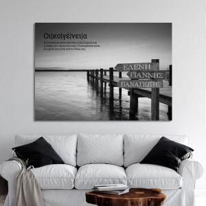 Canvas printfamile names sign, dock II