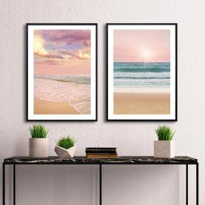 Purple scenery, poster diptixo