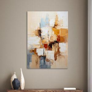 Πίνακας σε καμβά Abstract lines and squares I Καμβάς τελαρωμένος Όψη 1