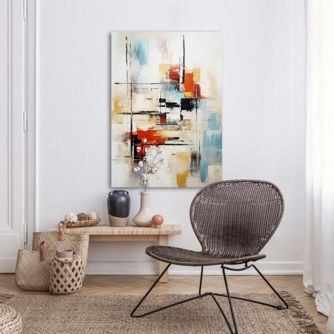 Πίνακας σε καμβά Abstract lines and squares II Καμβάς τελαρωμένος Όψη 3
