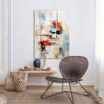Πίνακας σε καμβά Abstract lines and squares II Καμβάς τελαρωμένος Όψη 3