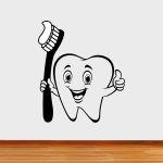 Sticker tooth and tooth brush