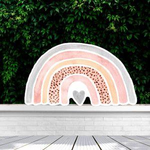 Wooden figure rainbow watercolor