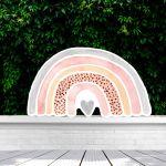 Wooden figure rainbow watercolor