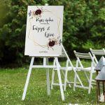 Canvas print Wedding Welcome, Burgundy flowers