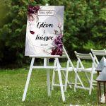 Canvas print Wedding Welcome, Burgundy flowers II