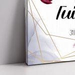 Canvas print Wedding Welcome, Burgundy flowers II