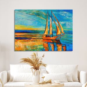 Πίνακας σε καμβά αντανάκλαση στην θάλασσα, Sailing reflections