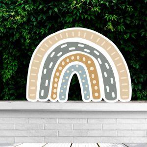 Wooden printed figure , Rainbow art III