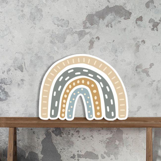 Wooden printed figure , Rainbow art III