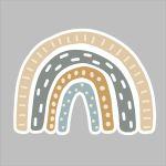 Wooden printed figure , Rainbow art III