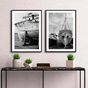 Poster Boat yard, diptych