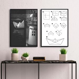 Poster Paper boat, diptych