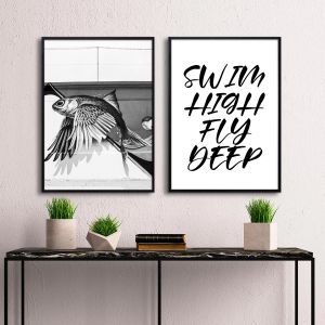 Poster Swim high, diptych