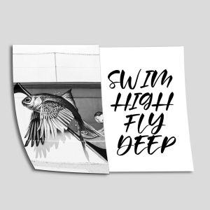 Swim high αφίσα πόστερ δίπτυχο  Αφίσα πόστερ με μαύρη κορνίζα 2