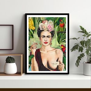 Frida collage αφίσα κάδρο  Αφίσα πόστερ με μαύρη κορνίζα