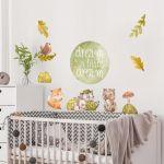 Wall stickers watercolor, Cute forest animals