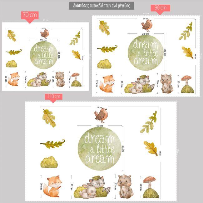 Wall stickers watercolor, Cute forest animals