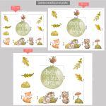 Wall stickers watercolor, Cute forest animals