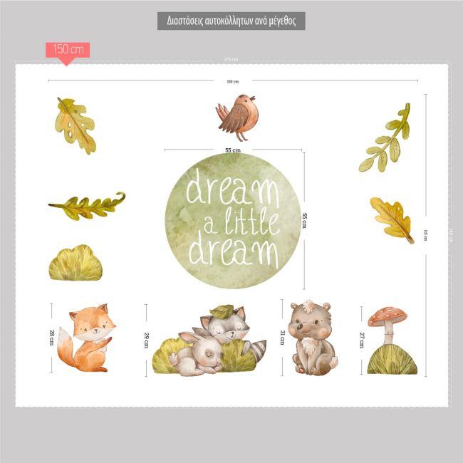 Wall stickers watercolor, Cute forest animals