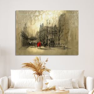 Canvas print Couple in red