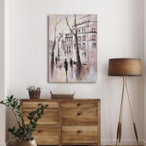 Πίνακας σε καμβά Autumn evening in the city Καμβάς τελαρωμένος Όψη 1 2