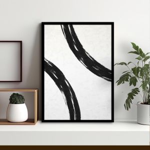 Abstract curved lines αφίσα κάδρο  Αφίσα πόστερ με μαύρη κορνίζα