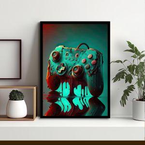 Controler in retro αφίσα κάδρο  Αφίσα πόστερ με μαύρη κορνίζα