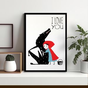 I love you αφίσα κάδρο  Αφίσα πόστερ με μαύρη κορνίζα