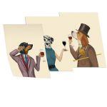 High class pooch, poster 3 panels