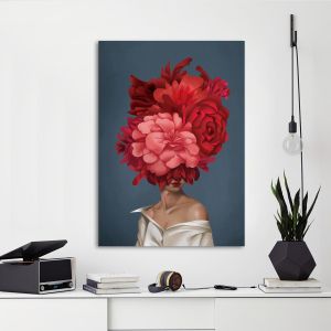 Canvas print Red flowered Inner Beauty
