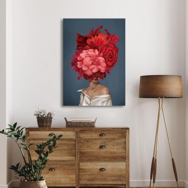 Canvas print Red flowered Inner Beauty