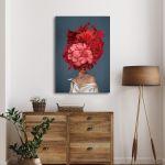 Canvas print Red flowered Inner Beauty