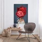 Canvas print Red flowered Inner Beauty