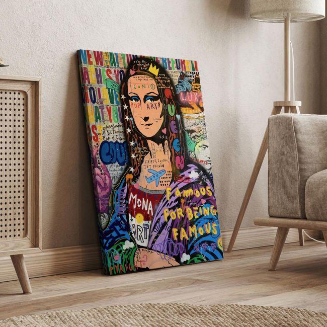 Πίνακας σε καμβά Mona Lisa graffiti I Καμβάς τελαρωμένος