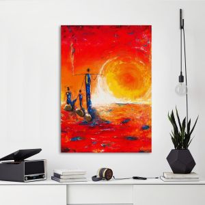 Canvas print, Sunset in Africa I, vertical
