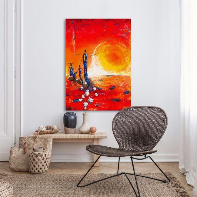 Canvas print, Sunset in Africa I, vertical