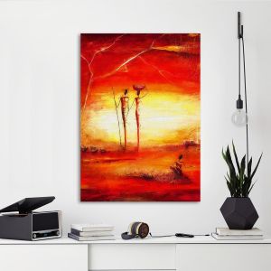 Πίνακας σε καμβά Sunset in Africa κάθετο Καμβάς τελαρωμένος