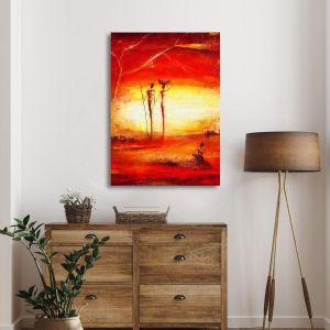 Canvas print Sunset in Africa vertical Framed canvas View 1 2