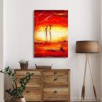 Canvas print, Sunset in Africa, vertical